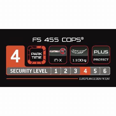 Vouwslot Trelock FS 455/85 Cops - Wit