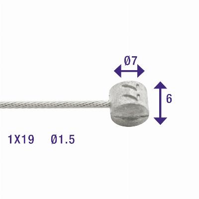 Rem binnenkabels Elvedes 2250mm RVS ø1,5mm Weinmann tonnippel (100 stuks in doos)