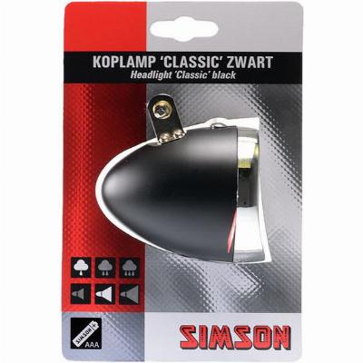 Simson Batterij Koplamp Classic - zwart