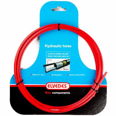 Hydraulische leiding Elvedes met PTFE voering en kevlar protectie - rood (3 meter op kaart)