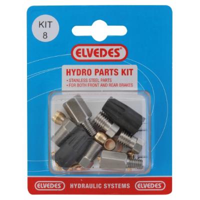 Hydraulische onderdelen Kit 8 M9x1.25 + banjo RVS voor Elvedes hydraulische leiding (op kaart)