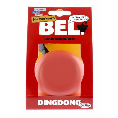 Fietsbel Niet Verkeerd Ding Dong Bourgonje Red 80 mm - mat rood