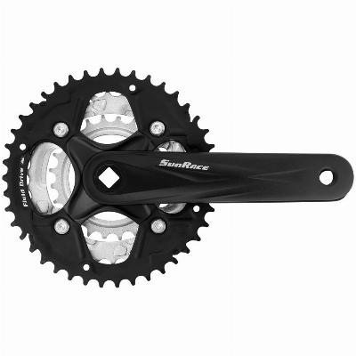 Crankstel SUNRACE FCM500 42-34-24T / 170mm - vierkante as (zwart)