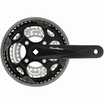 Crankstel SUNRACE FCM300 48-38-28T / 170mm - vierkante as (zwart)