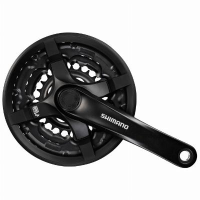 Crankstel SHIMANO FC-TY501 6/7/8V 170mm 48x38x28T met kettingscherm - zwart