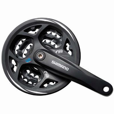 Crankstel SHIMANO Altus FC-CM311 7/8V - 48/38/28T met kettingrand - zwart