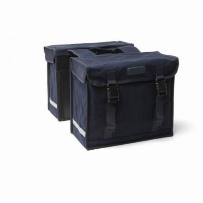 Dubbele fietstas New Looxs Canvasbag Deluxe zwart - 46 liter