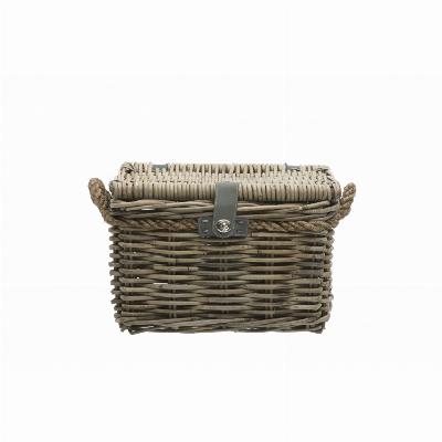 Rieten fietsmand New Looxs Melbourne Rattan medium - grey - 24 liter