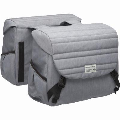 New Looxs Dubbele Fietstas Mondi Joy Double - Quilted Grey - 38Ltr