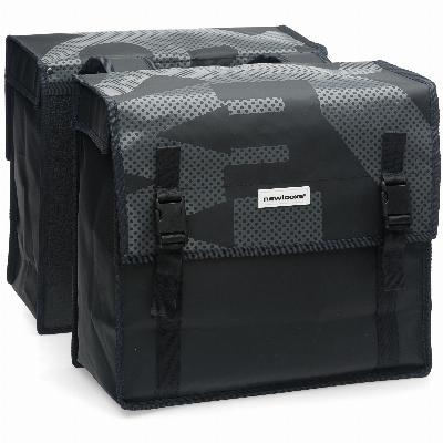 Dubbele fietstas NEW LOOXS Bisonyl Basic waterdicht Black Grey - 46 ltr.