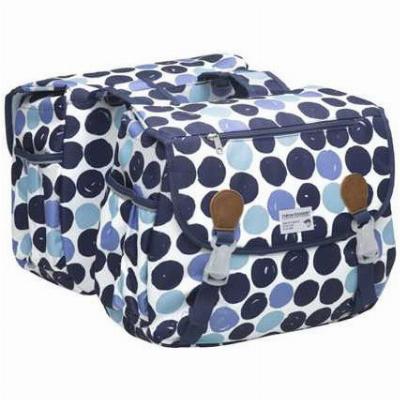 New Looxs Dubbele Fietstas Joli Double - Dots Blauw - 34Ltr