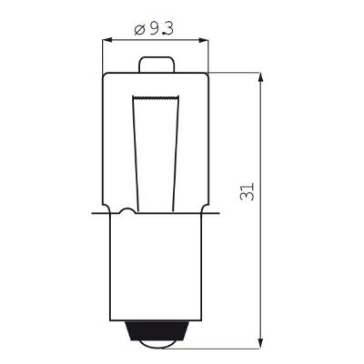 Halogeenlamp met kraag 6 Volt / 2,4 Watt / 0,45 Ampere P13.5S