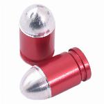 Ventieldop Edge Bullet zilver/rood (set)