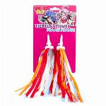 Streamers voor handvat Pex Kids - blauw / satijn / oranje / rood