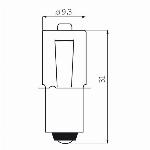 Halogeenlamp PX13.5S 6 Volt - 3 Watt met kraag